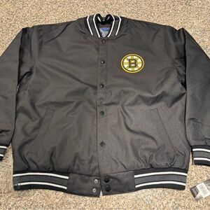 Official NHL Boston Bruins Black Varsity Jacket Size XL